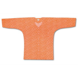 江戸一　子供用　鯉口シャツ　小紋　オレンジ祭素材：綿100%サイズ：0号、1号、2号、3号
