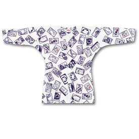 女性用鯉口シャツ 江戸一 手拭素材：綿100%サイズ:小、中、大柄：札づくし