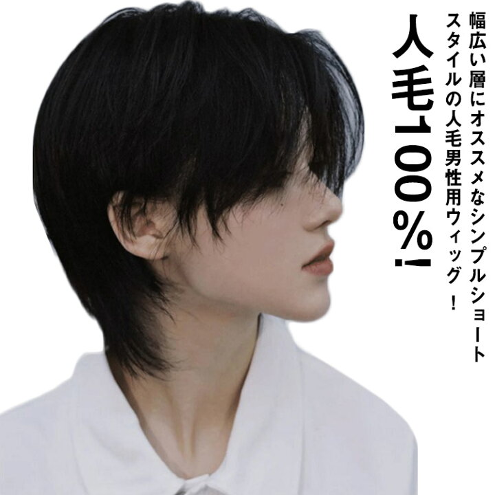楽天市場】人毛100％! フルウィッグ ウイッグ メンズ 男性 かつら 自然  