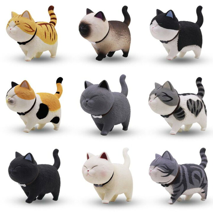 楽天市場】ネコちゃん9匹セット 置物 ねこ 猫 置物 動物置物 カー用品 