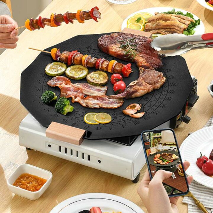 楽天市場】焼肉 鉄板 35cm 六角形 BBQ パン 多機能 プレート 