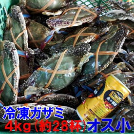 冷凍 ワタリガニ オス小サイズ4kg（約28杯）（2kg×2箱で4kg） 渡り蟹 ガザミ 梭子蟹 ケジャンにも！ 送料無料 がざみ 蟹通販 宮城県産 「冷凍 ガザミ オス小4kg」【100】