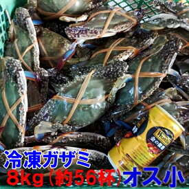 冷凍 ワタリガニ オス小サイズ8kg（約56杯）（2kg×4箱で8kg） 渡り蟹 ガザミ 梭子蟹 ケジャンにも！ 送料無料 がざみ 蟹通販 宮城県産 「冷凍 ガザミ オス小8kg」梭子蟹 花蟹 三点蟹 꽃게 cua biển xanh 간장게장 カンジャンケジャン
