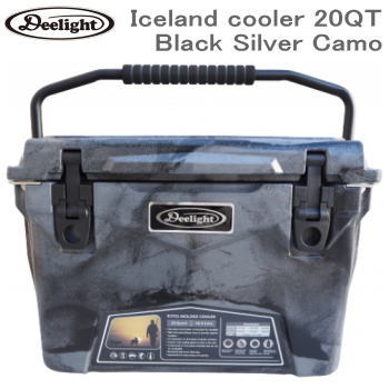 送料無料 クーラーボックス フィッシング 釣り スポーツ バーベキュー BBQ アウトドア キャンプ Deelight ディーライト アイスランド クーラーボックス 35QT（31.1L）Deelight Iceland cooler 35QT-Black Silver Camo ディーライト 送料無料
