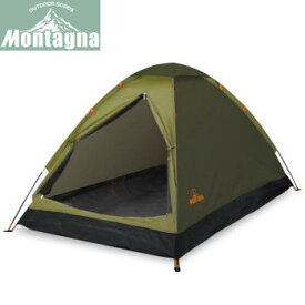 テント Montagna モンターナ 組立式2人用ドームテント（ツートングリーン）3554 ハック 送料無料