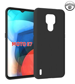 【保護フィルム付き】Motorola Moto E7 ケース 耐衝撃 TPU カバー 黒 Moto E7 カバー MotoE7 ケース モトローラ MotoE7ケース MotoE7カバー スマホケース シンプル シリコンケース バンパー 軽量(約16g)