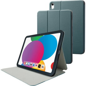 エレコム TB-A22RSAGN iPad 第10世代 フラップケース スリープ対応 グリーン TBA22RSAGN