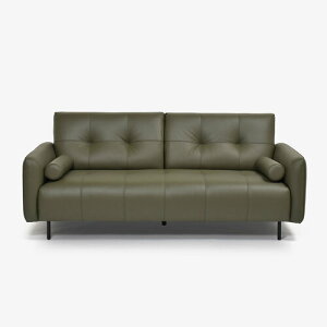 大塚家具 ソファ 3人掛け「L/S 72(エルエス72)」幅199cm 本革 総革張り ダークオリーブ色 #H/S-548E セミアニリン染め