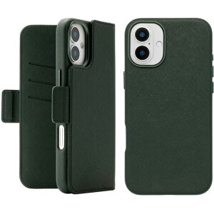 �y�V���b�v�|�C���g�ő�10�{���X�[�p�[SALE�z���j�P�[�X 2Way Mag Flip Case for iPhone 16 Plus (green) UNI-CSDIP24L-2MFGN