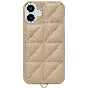 ���j�P�[�X Triangle Puffy Case for iPhone 16 Plus (beige) UNI-CSIP24L-2TPBE