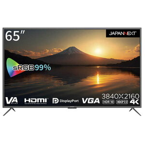 JAPANNEXT JNV6500UHDRN 65�^ 4K VA�p�l���̗p�t�����j�^�[ HDR�Ή�