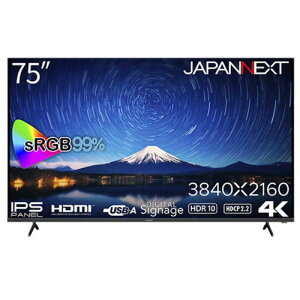 JAPANNEXT JN-IPS7500UHD 75�^4K�t�����j�^�[ IPS�p�l������ sRGB99% HDR�Ή�