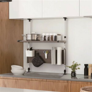 田窪工業所 キッチン収納 モクメタルつっぱり棚 幅55cm ブラウン 55.6×26×90cm MTP2-55