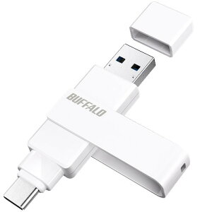 BUFFALO RUF3ACR32GWH USB 3.2(Gen1) Type-C�^Type-A���Ή� ��]��USB�������[ 32GB Win�EMac�E�X�}�z�Ή� �z���C�g