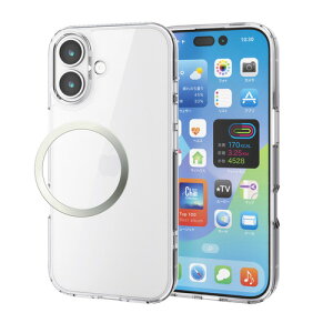 �G���R�� PM-A25AHVCKCR iPhone 17 �P�[�X �n�C�u���b�h �J�o�[ ���C�z���Ή����^���X�e�b�J�[�t �N���A