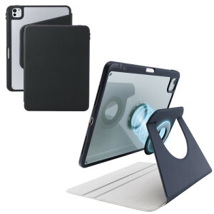 �G���R�� TB-A25PMMG360BK iPad Pro �P�[�X 11�C���` ( M4 ) �}�O�l�b�g���E�t���b�v �J�o�[ 360�x��] 2�i�K�p�x���� �u���b�N