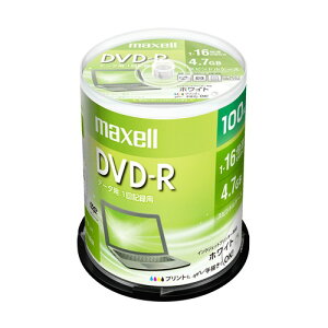 �}�N�Z��(Maxell) DR47PWE100SP �f�[�^�pDVD-R �Ђ�т�z���C�g���[�x���f�B�X�N 1-16�{ 4.7GB 100�� �X�s���h���P�[�X