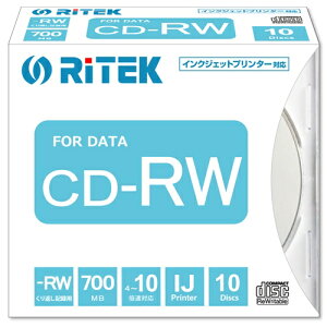 RiTEK CD-RW700.PW10P A �f�[�^�pCD-RW 700MB 10���X�����P�[�X �z���C�g