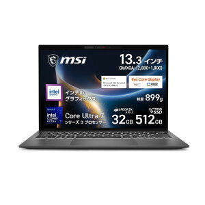 MSI �m�[�gPC Prestige-13-AI+A3MG-2639JP [13.3�^ | QWXGA+ | Core Ultra 7 | 32GB | 512GB | Windows 11 | Office�I�v�t | �O���C]