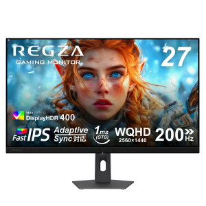 REGZA RM-27G5SR(K) 27�C���` WQHD �Q�[�~���O���j�^�[ Fast IPS�p�l�� 200Hz���t���b�V�����[�g �u���b�N