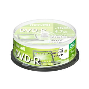 �}�N�Z��(Maxell) DR47PWE20SP �f�[�^�pDVD-R �Ђ�т�z���C�g���[�x���f�B�X�N 1-16�{ 4.7GB 20�� �X�s���h���P�[�X