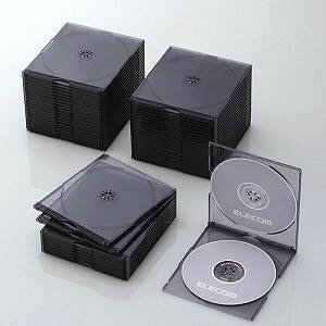 【マラソン期間最大10倍ショップポイント優待10/27 9:59まで】エレコム CCD-JSCSW50CBK Blu-ray/DVD/CDケース(スリム/PS/2枚収納/50パック) クリアブラック