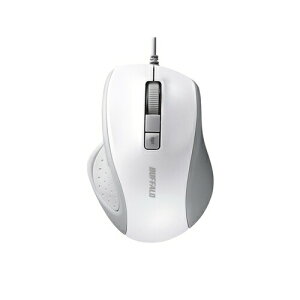 マウス バッファロー 有線 BSMBU300WH 有線BlueLED光学式マウス 静音/5ボタン/DPI切り替えボタン ホワイト