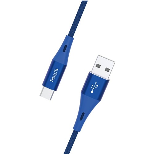 フリーダム FUSB-CAAM120MB 高耐久･柔軟USB Type-Cメッシュケーブル  2.0m ブルー
