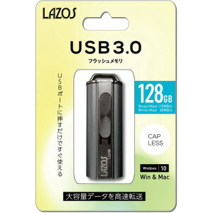 yGg[T |Cgi 11/27 1F59܂Łz[_[fBAeNm L-U128-3.0 USB3.0Ή USB 128GB Lazos 128GB ubN