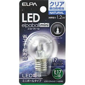 【マラソン期間最大10倍ショップポイント優待10/27 9:59まで】ELPA LDG1CN-G-E17-G245 LED装飾電球 ミニボール球形 E17 G30 クリア昼白色