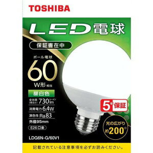 ���� LDG6N-G�^60V1 �{�[���d���`LED�d�� 60W�`���� �z���p200° �O�a95mm �����F