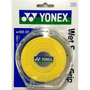 ヨネックス AC102−5P ウェットスーパーグリップ(5本入) ケース付き イエロー