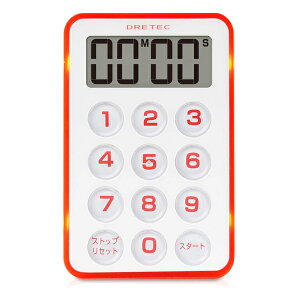 【メール便可】 ドリテック フラッシュデジタルタイマー T-184RD 光と音でお知らせ DRETEC 1個 在庫限り