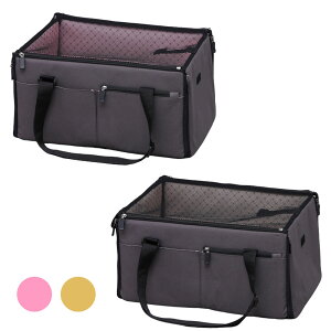 ペット ドライブボックス PDFW-50(ピンク ブラウン) 1個 アイリスオーヤマ 猫 犬 ペットキャリー ペット用品 ペットトラベル ドライブ用品 セーフティボックス ペットグッズ ペット用キャリー