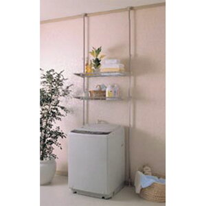 ランドリーラック 突っ張りタイプ ステンレスベージュSTL-270(幅67〜97cm) 1台 アイリスオーヤマ