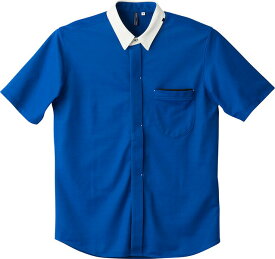 半袖ニットシャツ CSY152-6(ブルー) 4L 看護師 ナース 病院 病棟 事務 ユニフォーム 制服 カーシーカシマ
