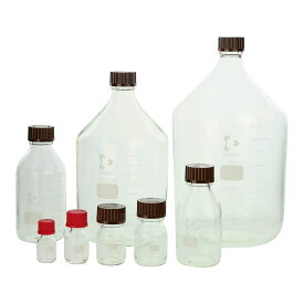 耐熱ねじ口びん(メジュームびん) 500ML(10ホン)アカキャップツキ 1箱 柴田科学 25-5524-05 ねじ口びん 試薬瓶