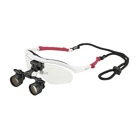 双眼ルーペNEOフレームタイプ BLS-2(ホワイトXピンク) 1組 ナイツ フレーム＝ホワイト×耳パッド＝ピンク 25-5831-03 LEDヘッドライト ヘッドライト