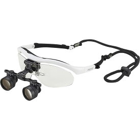 双眼ルーペNEOフレームタイプ BLS-3(ホワイトXブラック) 1組 ナイツ フレーム＝ホワイト×耳パッド＝ブラック 25-5832-00 LEDヘッドライト ヘッドライト