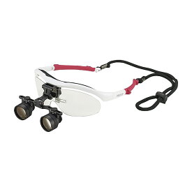 双眼ルーペNEOフレームタイプ BLS-3(ホワイトXピンク) 1組 ナイツ フレーム＝ホワイト×耳パッド＝ピンク 25-5832-03 LEDヘッドライト ヘッドライト
