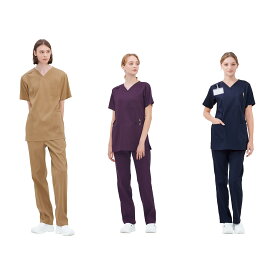 男女兼用パンツ SH-5313(L) 1枚 ナガイレーベン パープル カラーベージュ25-6522-0302 診察衣 スクラブ 男女兼用 ナースウェア