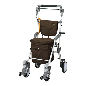 キャリースルーンN CS-10BR(ブラウン) 1台 マキテック ブラウン 25-5826-01 シルバーカー 歩行補助車
