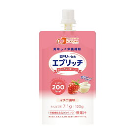 エプリッチパウチゼリー イチゴフウミ(120G)36フクロ 1梱 フードケア 25-6695-00 とろみ剤 高齢者食品 栄養補助食品 デザートゼリー エネルギー補給 介護食品 ムース食 口腔ケア やわらか食 吸収良好 食事サポート