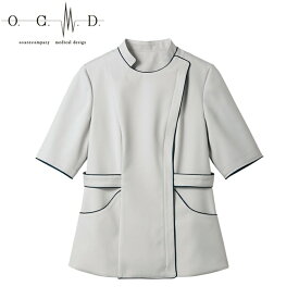 OCMD 住商モンブラン ナースジャケット レディス 半袖 OM302-01 ライトグレー 看護師 おしゃれ