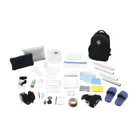 防災リュックセット33点セット BRS-33 ブラック 緊急避難セット 25-3149-00 アイリスオーヤマ