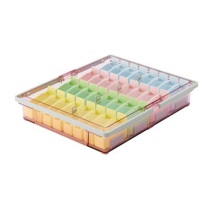 投薬箱(32人用)駒・小タイプ ホンタイ:ピンク 1組 山崎産業 23-6690-00 薬剤管理 介護用品 病院用品 ピルケース 安全管理 医療機器 収納ボックス 分類整理 介護施設 院内管理