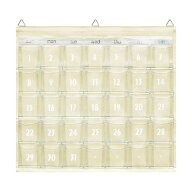 ウォールポケット（帆布×クリア） W-419（キナリ） 1枚 サキ 23-7916-02 壁掛け収納 収納グッズ オフィ…