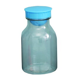 散薬瓶（PC製）透明 キャップ：青 300CC 1本 エムアイケミカル 08-2960-0201