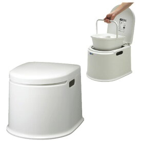 ポータブルトイレ（P型） PT-P11 1台 山崎産業 23-7160-00 介護用品 高齢者向け 福祉用具 室内トイレ 簡易トイレ 持ち運び便利 コンパクト設計 清潔簡単 介護サポート お手入れ簡単