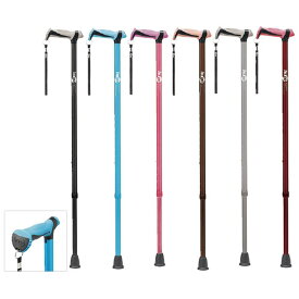 ヒューゴステッキ 104756（ワインレッド） 1本 竹虎 24-5596-05 介護用品 歩行支援 福祉用具 歩行補助 ステッキ 老人用カンティーウォーカー 高齢者用品 アルミ製 立ち上がり補助グリップ 折りたたみ式